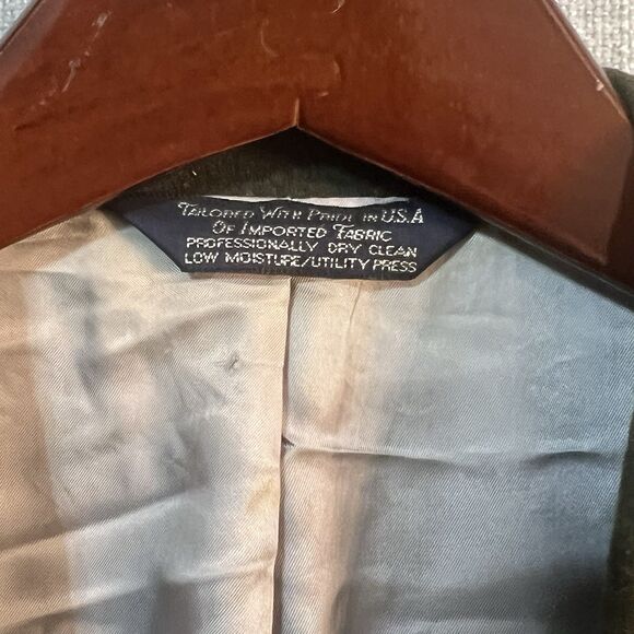 Vintage Lands’ End 46L Tiroler Loden Wool Sport Coat Made in USA Olive Green - Picture 3 of 11